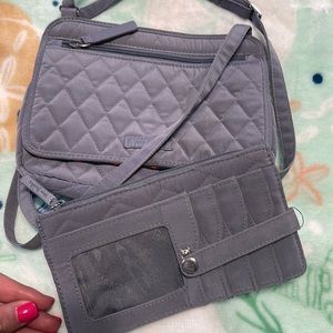 Matching set Grey Vera Bradley Wallet and small crossbody